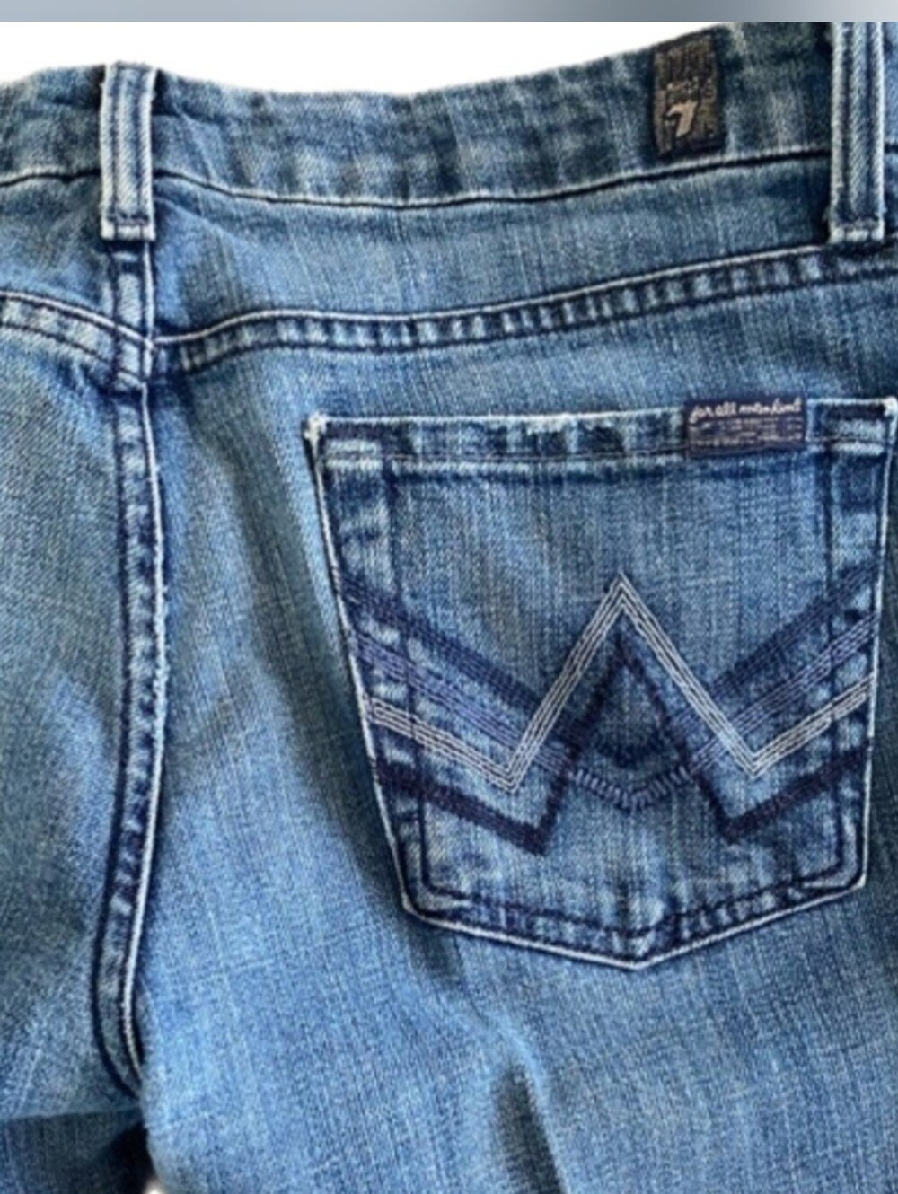 7 FOR ALL MANKIND "A" Pocket Bootcut Jeans - Medium Wash Indigo Size 32